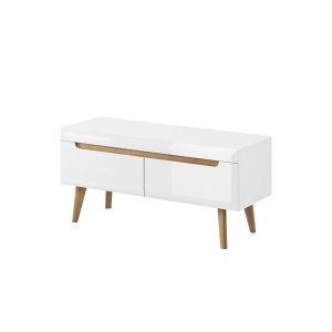 Szafka pod telewizorem Piaski NORDI NRTV107 Biały z dodatkami w kolorze dębowym