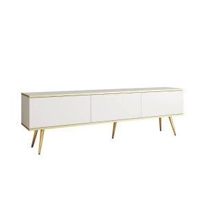 Szafka pod telewizor Piaski ORO RTV175 Biały, na wysokich nóżkach