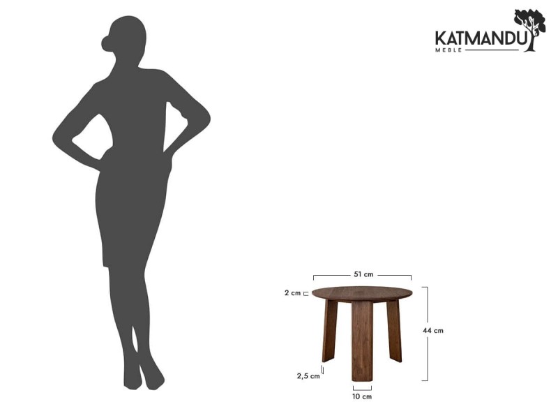 Infografika - stolik kawowy Katmandu Meble MONTI okrągły 51 cm