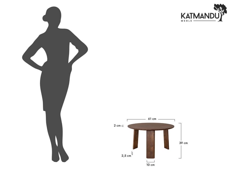 Infografika - stolik kawowy Katmandu Meble MONTI okrągły 61 cm