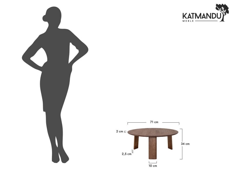 Infografika - stolik kawowy Katmandu Meble MONTI okrągły 71 cm