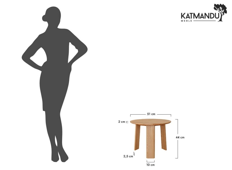 Infografika - stolik kawowy Katmandu Meble MONTI okrągły 51 cm