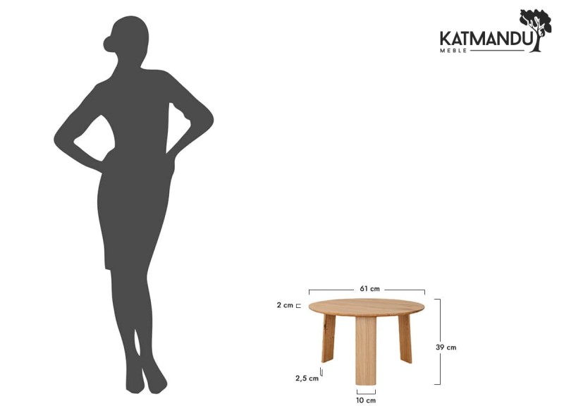 Infografika - stolik kawowy Katmandu Meble MONTI okrągły 61 cm