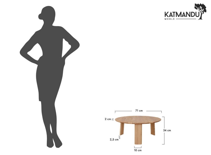Infografika - stolik kawowy Katmandu Meble MONTI okrągły 71 cm