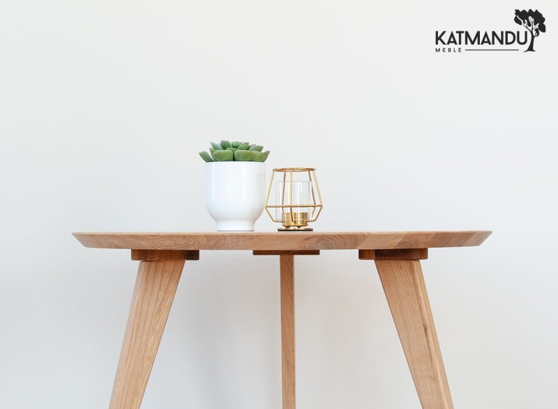 Detal nr1 - Okrągła ława dębowa Katmandu Meble ORBETELLO ⌀ 70 cm
