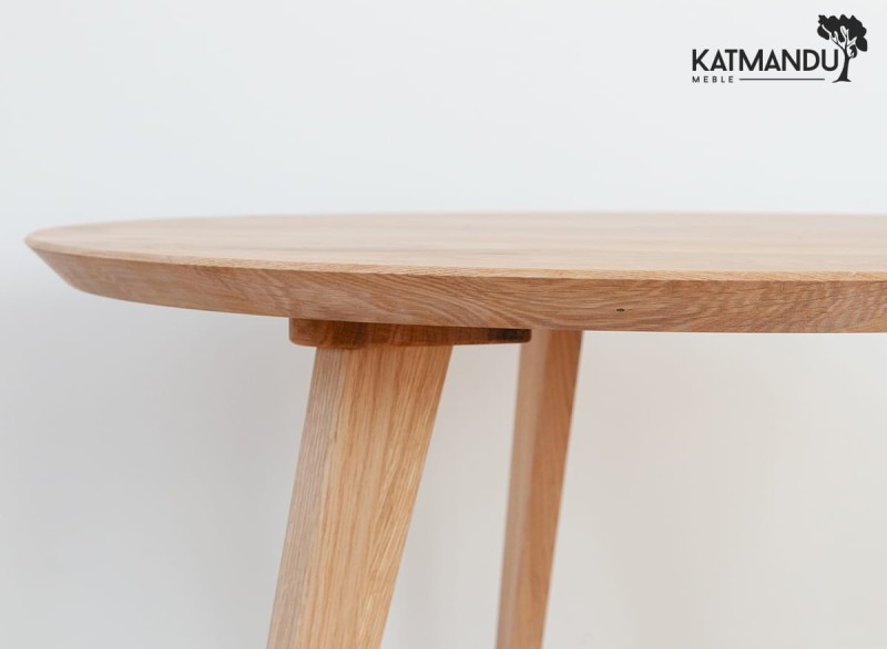 Detal nr3 - Okrągła ława dębowa Katmandu Meble ORBETELLO ⌀ 70 cm