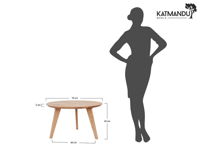 Infografika - Ława kawowa Katmandu Meble ORBETELLO ⌀ 70 cm