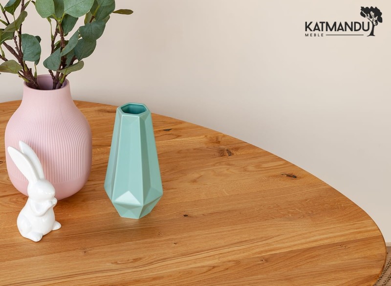 Detal nr1 - ława dębowa Katmandu Meble ORBETELLO ⌀ 90 cm