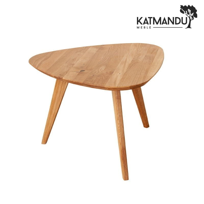 Owalna ława dębowa Katmandu Meble ORBETELLO 67×68 cm – stylowy, owalny stolik kawowy z litego dębu