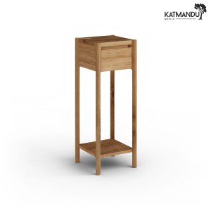 Stolik wysoki Katmandu CAMPI z szufladą (naturalne drewno dębu - kolor dębowy)