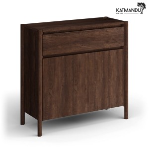 Komoda niska Katmandu CAMPI szafka na buty (naturalne drewno dębu - kolor tabacco)