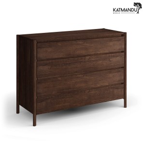 Komoda Katmandu CAMPI z szufladami (naturalne drewno dębu - kolor tabacco)