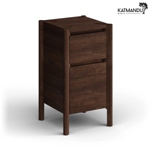 Szafka niska Katmandu CAMPI z szufladą (naturalne drewno dębu - kolor tabacco)