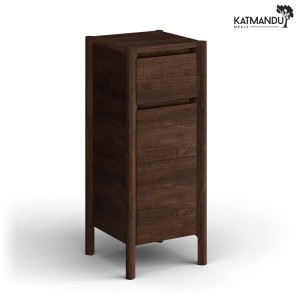 Szafka wysoka Katmandu CAMPI z szufladą (naturalne drewno dębu - kolor tabacco)