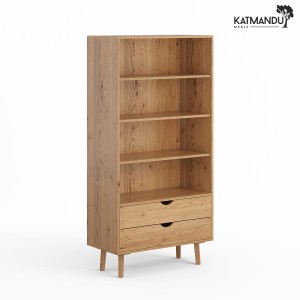 Regał dębowy Katmandu SIMONA z półkami i szufladami