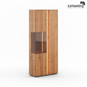 Witryna podwójna Katmandu COLLODI z przeszkleniem (naturalne drewno dębu – kolor dębowy)
