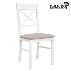 Krzesło Katmandu BELLUNO ELEGANTE 22 biały – krzesło drewniane z siedziskiem materiałowym