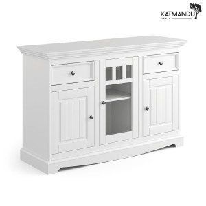Komoda Katmandu BELLUNO ELEGANTE 3D biały – komoda z przeszkleniem