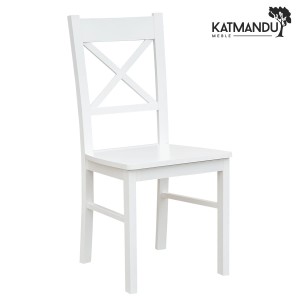 Krzesło Katmandu BELLUNO ELEGANTE 22 biały – krzesło drewniane z białym siedziskiem