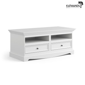 Komoda TV drewniana Katmandu BELLUNO ELEGANTE biała (RTV, lite drewno sosny)