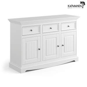 Komoda Katmandu BELLUNO ELEGANTE 3.3 biały – komoda drewniana trzydrzwiowa