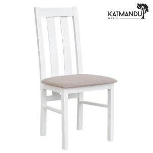 Krzesło Katmandu BELLUNO ELEGANTE 10 biały – krzesło drewniane z siedziskiem tapicerowanym
