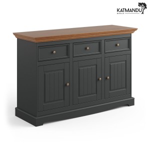 Komoda Katmandu BELLUNO ELEGANTE 3.3 grafit-dąb – prowansalska komoda drewniana z szufladami