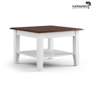 Ława Katmandu BELLUNO ELEGANTE mała biały-orzech z blatem w kolorze orzecha