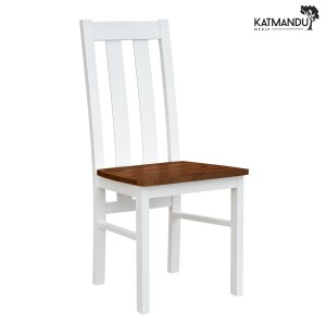 Krzesło Katmandu BELLUNO ELEGANTE 10 biały-orzech z siedziskiem w kolorze orzecha