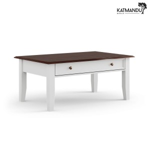 Ława Katmandu BELLUNO ELEGANTE biały-orzech z blatem w kolorze orzecha