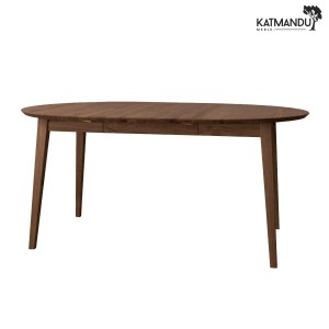 Stół rozkładany okrągły Katmandu ORBETELLO 110-160 cm dębowy tabacco