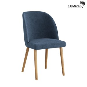 Krzesło tapicerowane Katmandu OLBIA R11 niebieskie z drewnianymi nogami