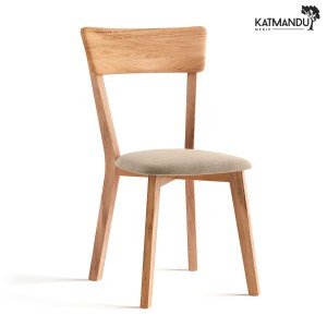 Krzesło Katmandu LEON drewniane dębowe z beżowym siedziskiem M11