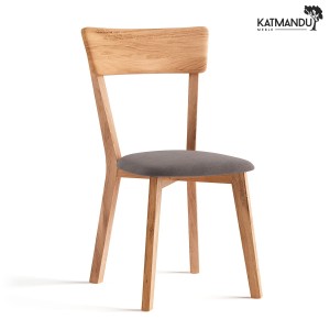 Krzesło Katmandu LEON drewniane dębowe z grafitowym siedziskiem M85