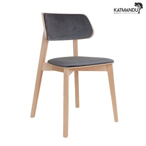 Krzesło tapicerowane Katmandu COMO szare RIV96 z drewnianymi nogami
