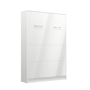 Półkotapczan pionowy New Elegance BASIC 90x200 | 120x200 | 140x200 w białym połysku na frontach z szafami do wyboru