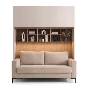 Zabudowa mebli New Elegance SLEEP VARIA z sofą z funkcją spania – system włoski – kolory matowe