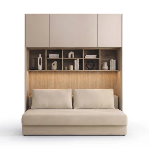 Zabudowa mebli New Elegance SLEEP VARIA z rozkładaną sofą typu DL – kolory matowe