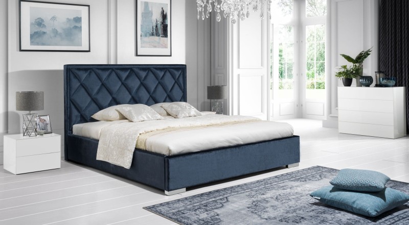 Łóżko Premium nr 22 - głeboko Pikowane  o kształcie plastrów miodu, mozliwość wyboru dwóch wysokości wezgłowia i dwóch wysokości korpusu  a także różnego rodzaju nóżek.