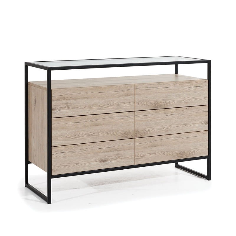 Komoda New Elegance GLASS LOFT GLKO-6S z szybą