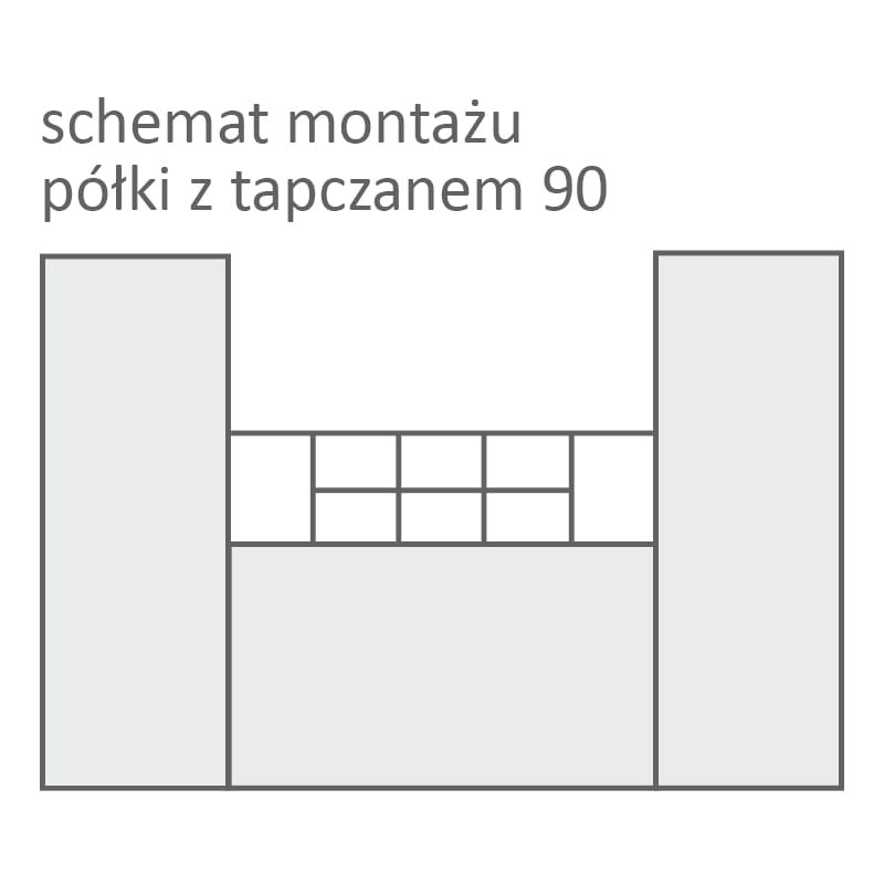 Schemat montażu półki z tapczanem 90x200