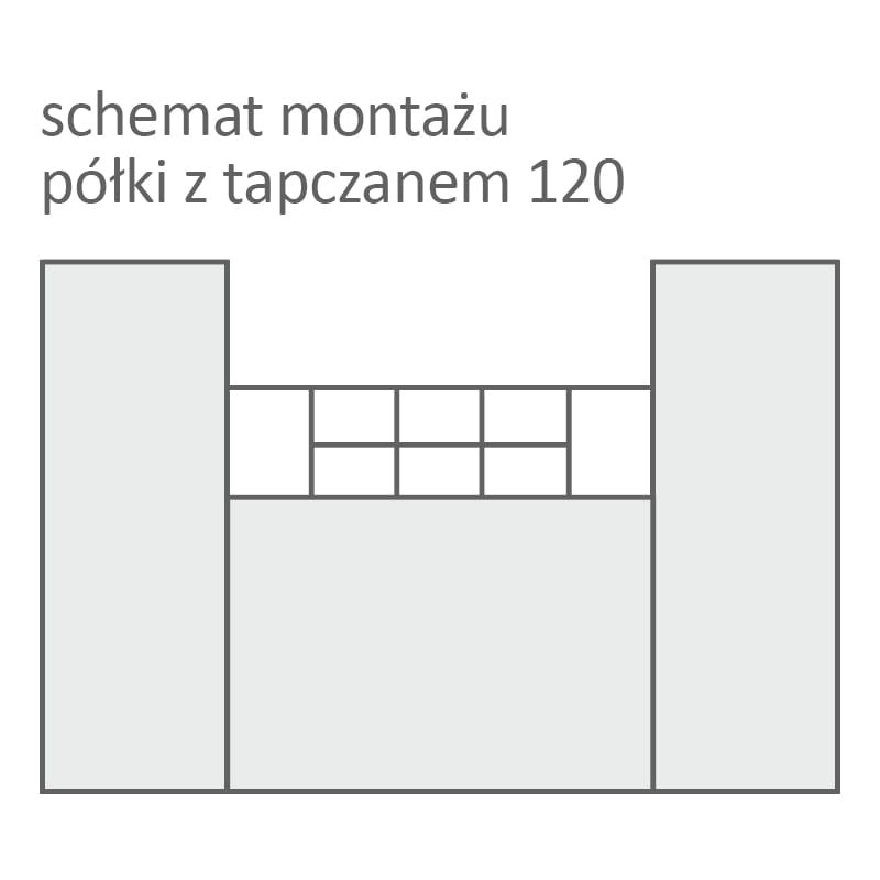 Schemat montażu półki z tapczanem 120x200