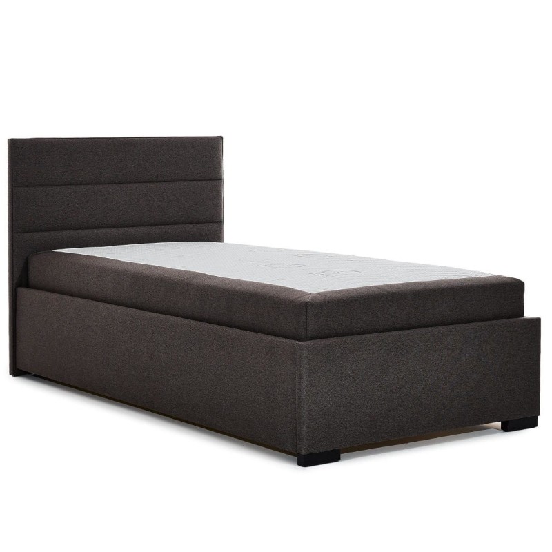 Młodzieżowe łóżko tapicerowane FIT YOUNG 90x200 bez pojemnika w brązowej tkaninie Etna 25 DAVIS