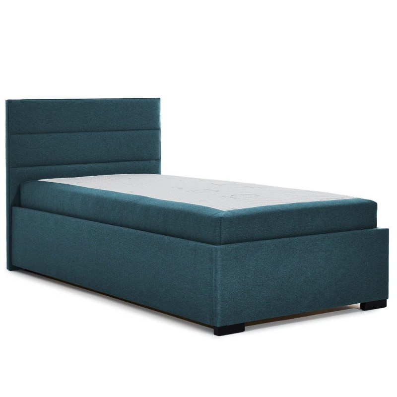 Młodzieżowe łóżko tapicerowane FIT YOUNG 90x200 bez pojemnika w turkusowej tkaninie Etna 85 DAVIS