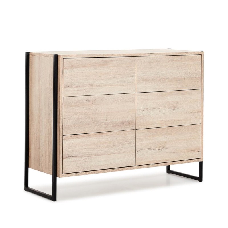 Komoda LOFT LORENZO 6S w stylu industrialnym na metalowych nogach