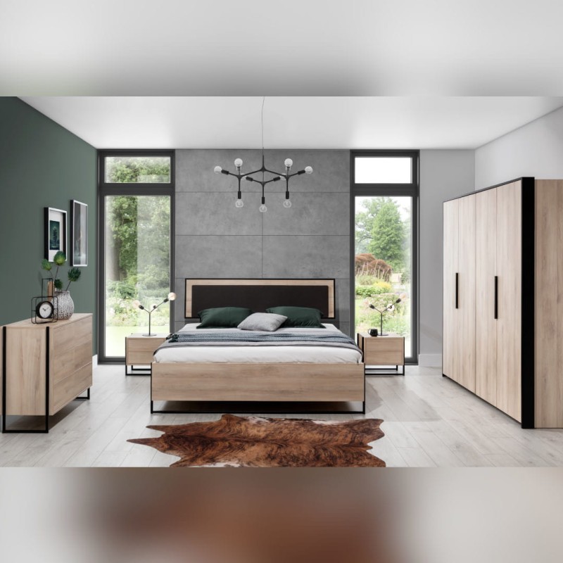 Sypialnia loftowa LOFT LORENZO komplet mebli