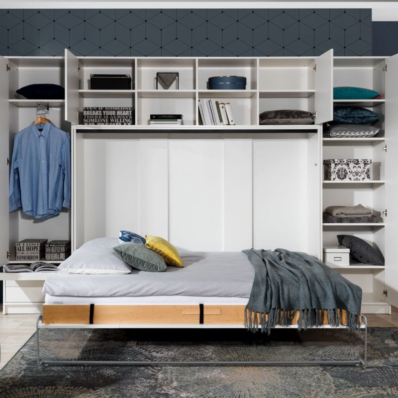 Półkotapczan Poziomy z Szafami. - system wykonany z płyty laminowanej, mozliwość zamówienia w różnych wybarwieniach, system rozkładania sprężynowy możliwość skonfigurowania z szafami i nadsttawką wysepuje w 3 wymarach pod materac.