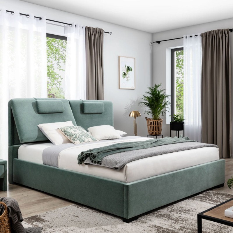 Aranżacja łóżka tapicerowanego New Elegance BOHO z rozkładanymi zagłówkami