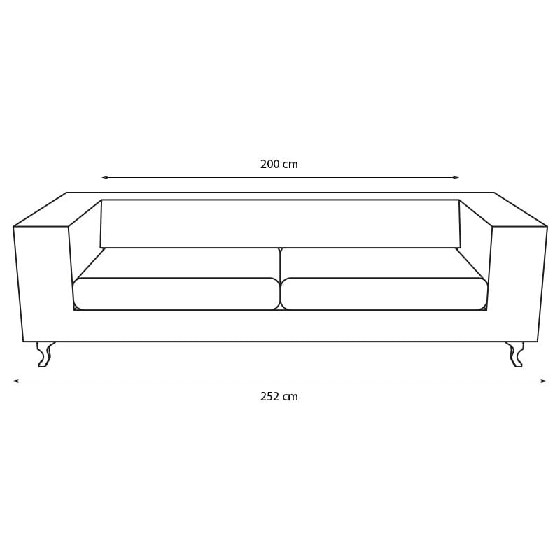 Sofa Chester to klasyka wśród sof,  pikowany korpus sofy połączony z zaoblonym siedziskiem wypełnionym  bardzo komfortową pianką,  wsparty na  drewnianych nóżkach w kształcie kuli.